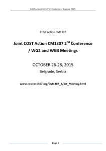 Joint COST Action CM1307 2nd Conference / WG2 and WG3