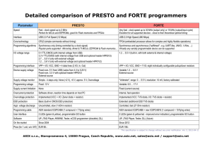 Detailed comparison of PRESTO and FORTE programmers