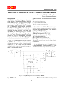 Basic Steps to Design a PSR Flyback Converter Using AP3706/08N