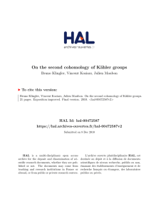 On the second cohomology of Kähler groups - portail Hal