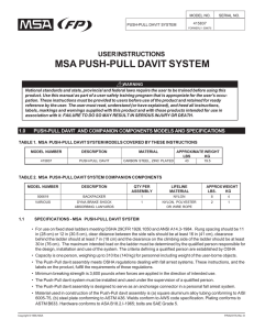 msa push-pull davit system