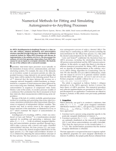 Numerical Methods for Fitting and Simulating Autoregressive
