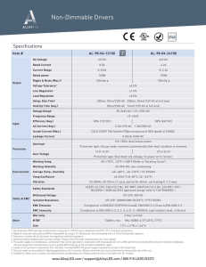 100W Non-Dimmable Driver Specification Sheet