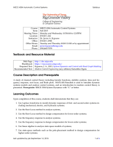 Textbook and Resource Material Course Description and