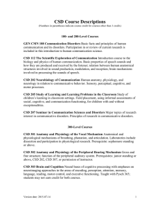 CSD Course Descriptions - School of Communication