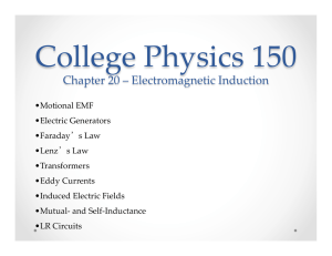 Chapter 20 – Electromagnetic Induction