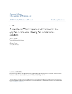 A Semilinear Wave Equation with Smooth Data and No Resonance