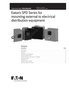 Eaton`s SPD Series for mounting external to electrical distribution