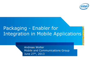Packaging - Enabler for Integration in Mobile Applications