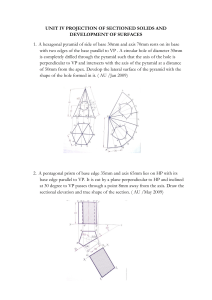 UNIT IV PROJECTION OF SECTIONED SOLIDS AND