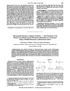 Thermostable Enzymes in Organic Synthesis. 7. Total Synthesis of