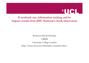 E-textbook use, information seeking and its impact: results from JISC