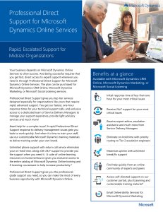 Professional Direct Support for Microsoft Dynamics Online Services