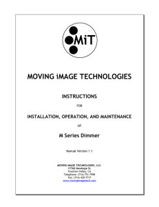 MANUAL - Moving Image Technologies