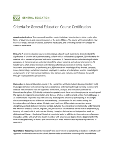 Criteria for General Education Course Certification