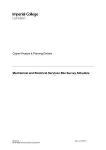 Mechanical and Electrical Services Site Survey Schedule