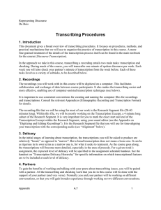 Transcribing Procedures