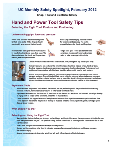 Hand and Power Tool Safety Tips