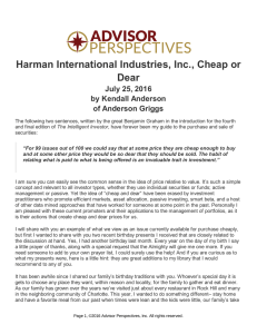 Harman International Industries, Inc., Cheap or Dear
