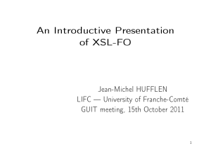 An Introductive Presentation of XSL-FO