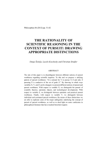 the rationality of scientific reasoning in the context of pursuit