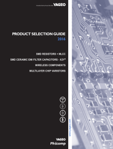 PRODUCT SELECTION GUIDE 2016