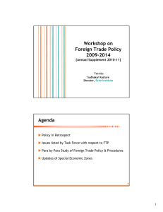 Workshop on Foreign Trade Policy 2009-2014 Agenda