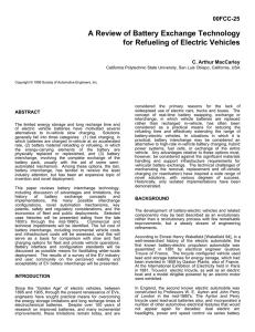 A Review of Battery Exchange Technology for Refueling of Electric