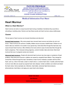 Heart Murmur - Riverside County Public Health Nursing