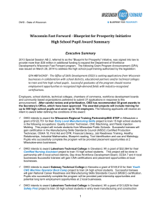 Wisconsin Fast Forward - Blueprint for Prosperity Initiative