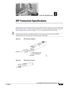 SFP Transceiver Specifications