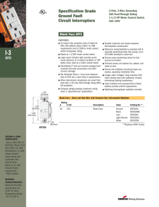 Specification Grade Ground Fault Circuit Interrupters