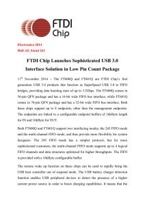FTDI Chip Launches Sophisticated USB 3.0 Interface Solution in