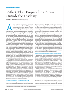 Reflect, Then Prepare for a Career Outside the Academy