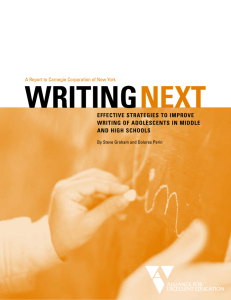 Effective strategies to improve writing of adolescents in middle and