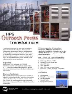 Regulations Dry-type Transformers HPS Outdoor Dry