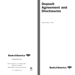 Deposit Agreement and Disclosures