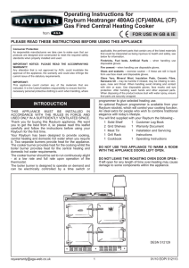 Operating Instructions for Rayburn Heatranger 480AG (CF)/480AL