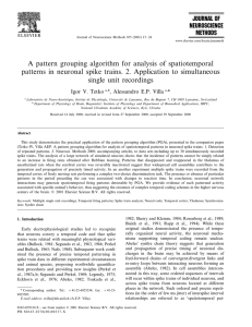 A pattern grouping algorithm for analysis of spatiotemporal patterns