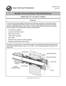 Spindle, Chuck and Draw Tube Specifications