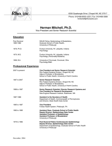 Herman Mitchell, Ph.D. - UNC Gillings School of Global Public Health