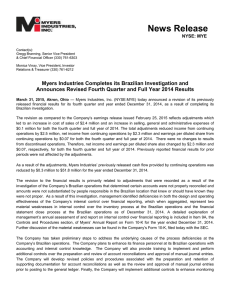 News Release - Myers Industries