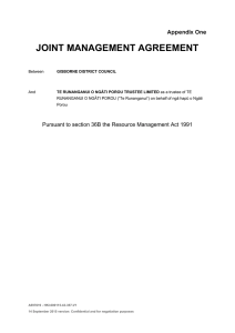 JOINT MANAGEMENT AGREEMENT - Gisborne District Council