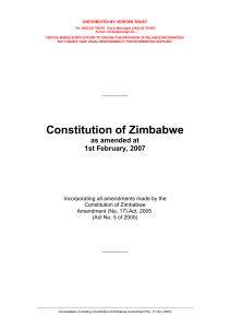 CONSTITUTION OF ZIMBABWE AS AMENDED up to and including