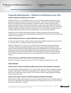 Frequently Asked Questions – Windows® Small Business
