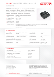 FPA600 600W Thick Film Heatsink Resistors