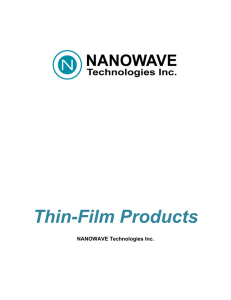 Thin Film Catalog - Nanowave Technologies Inc.