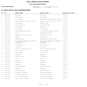KERALA COMMERCIAL TAXES DEPARTMENT List Of Cancelled