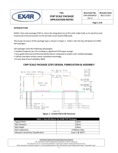 chip scale package application notes chip scale package