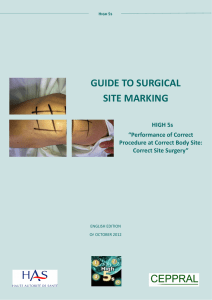 Guide to surgical site marking